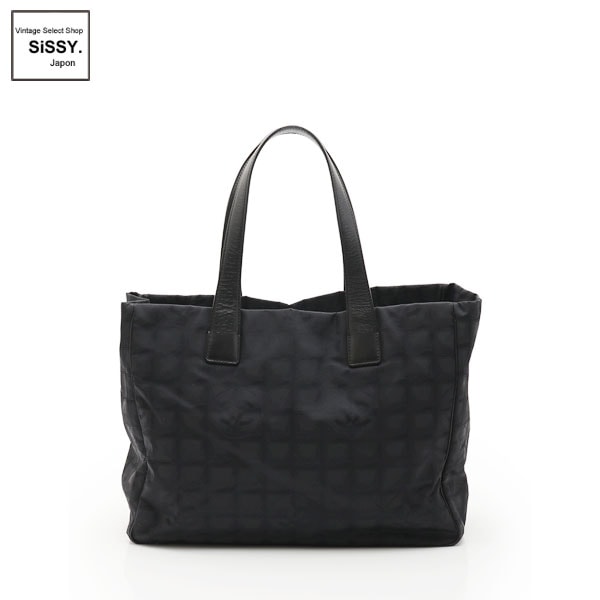 ■シャネル■ ニュートラベルラインMM トートバッグ ナイロンキャンバス レザー ブラック  【CHANEL】