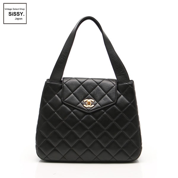 ■シャネル■ マトラッセ ショルダーバッグ ラムスキン ブラック ゴールド金具  【CHANEL】