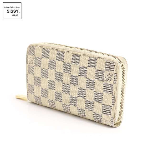 ■ルイ・ヴィトン■ ダミエアズール ジッピーウォレット ラウンドファスナー 長財布 PVC ホワイト N60019 【LOUIS VUITTON】