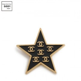 ■シャネル■ ココマーク ブローチ ブラック ゴールド スター 01P 【CHANEL】|アクセサリー
