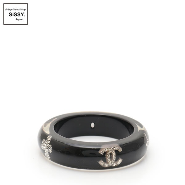 ■シャネル■ ココマーク バングル ラインストーン ブラック マルチカラー 04A 【CHANEL】