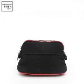 ■エルメス■ ボリード ミニミニ ポーチ フェルト レザー ブラック ピンク 【HERMES】|バッグ