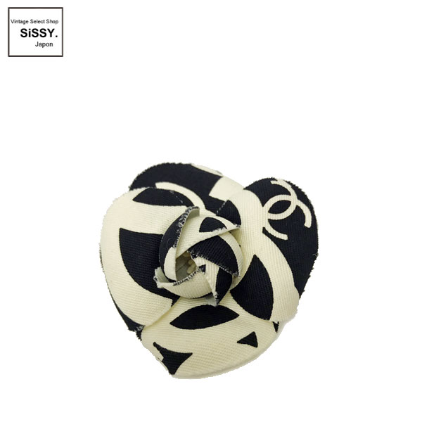 ■シャネル■ カメリア ココマーク コサージュ ブローチ アクセサリー ブラック/ホワイト 【CHANEL】