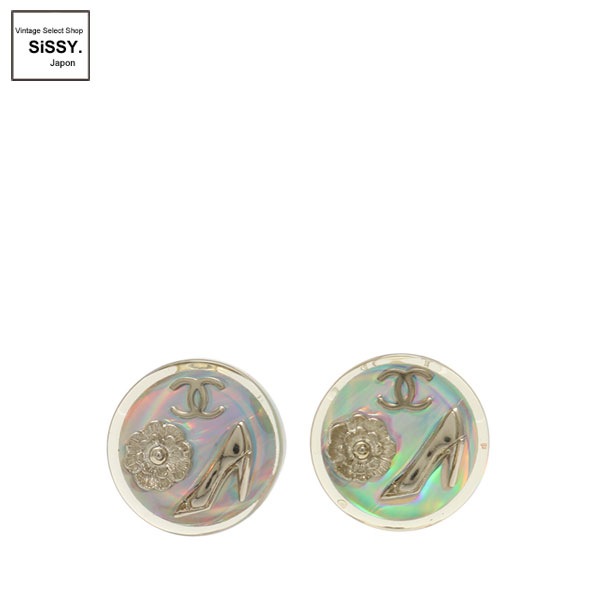 ■シャネル■ アイコン イヤリング シルバー クリア 97P 【CHANEL】