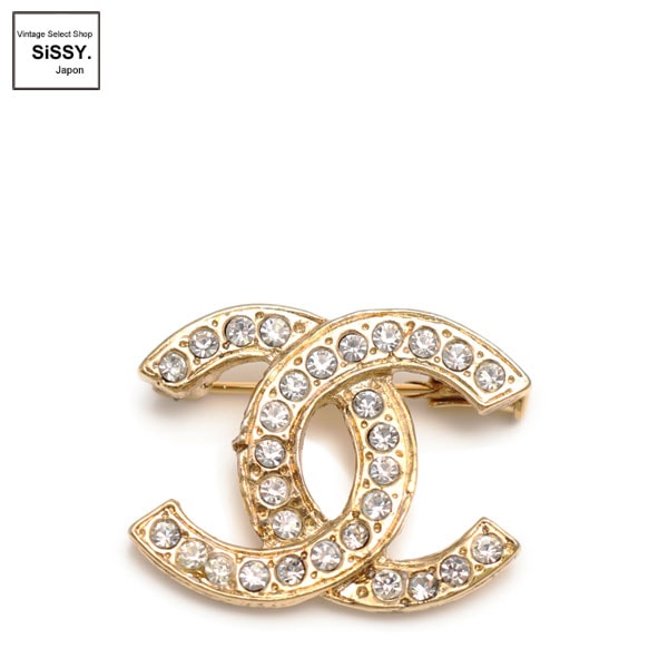 ■シャネル■ ココマーク ブローチ ラインストーン ゴールド 【CHANEL】