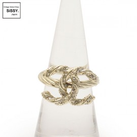 ■シャネル■ ココマーク リング 指輪 ラインストーン ゴールド B14C 【CHANEL】|アクセサリー