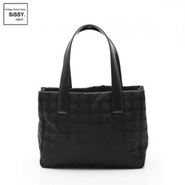 ■シャネル■ ニュートラベルライントートPM トートバッグ ナイロンキャンバス レザー ブラック  【CHANEL】|バッグ