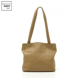 ■シャネル■ ココマーク ショルダーバッグ レザー ベージュ  【CHANEL】