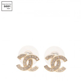 ■シャネル■ ココマーク ピアス ゴールド ラインストーン 16V 【CHANEL】|アクセサリー