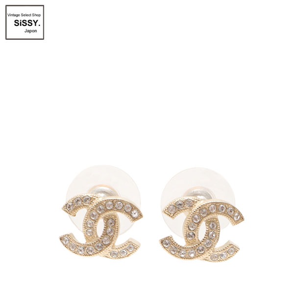 ■シャネル■ ココマーク ピアス ゴールド ラインストーン 16V 【CHANEL】
