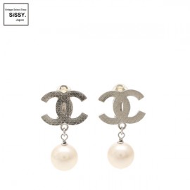■シャネル■ ココマーク イヤリング フェイクパール シルバー アイボリー 12W 【CHANEL】|アクセサリー