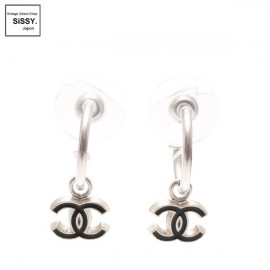 ■シャネル■ ココマーク ピアス シルバー ブラック 04P 【CHANEL】|アクセサリー