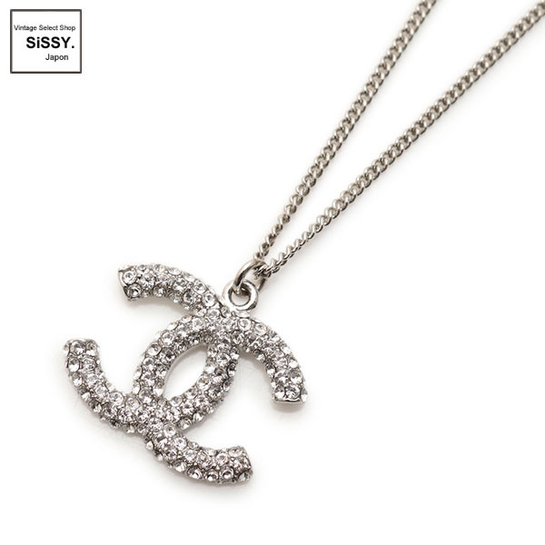 ■シャネル■ ココマーク ネックレス ラインストーン シルバー B18S 【CHANEL】