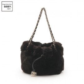 ■シャネル■ チェーンショルダーバッグ ラパンファー ダークブラウン ゴールド金具 ポーチ付き  【CHANEL】|バッグ