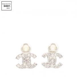 ■シャネル■ ココマーク イヤリング ラインストーン シルバー 05V 【CHANEL】|アクセサリー