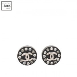 ■シャネル■ ココマーク ピアス ラインストーン ブラック B19C 【CHANEL】|アクセサリー