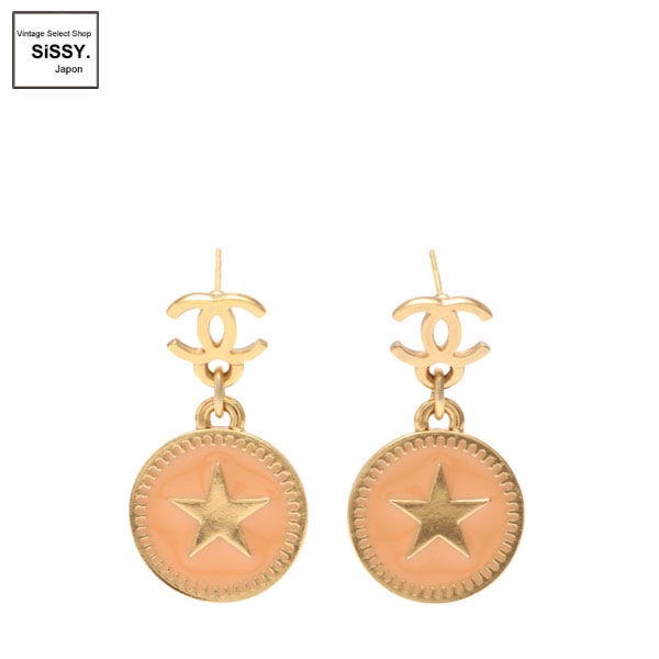 ■シャネル■ ココマーク ピアス ゴールド ピンクベージュ スター 01P 【CHANEL】