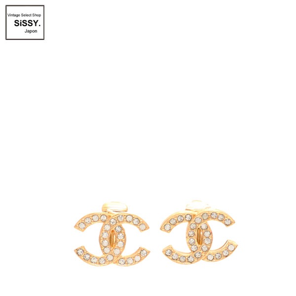 ■シャネル■ ココマーク イヤリング ゴールド ヴィンテージ ラインストーン 【CHANEL】