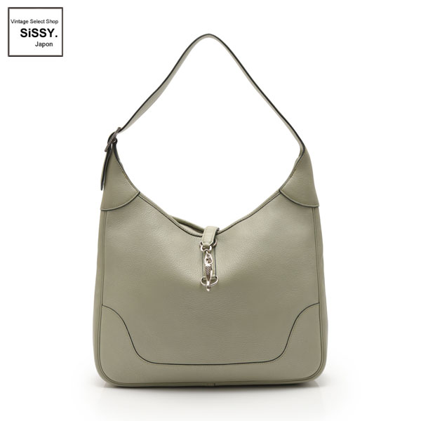 ■エルメス■ トリム35 ショルダーバッグ トゴ グレーカーキ □E刻印 シルバー金具 【HERMES】