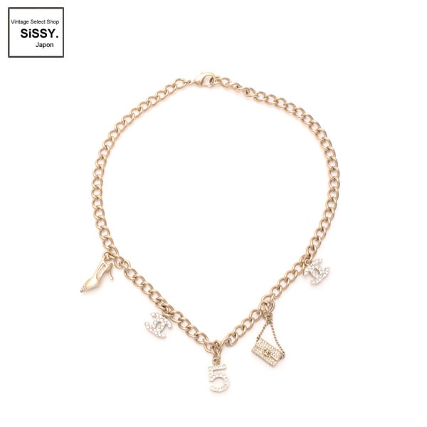 ■シャネル■ アイコンチャーム ネックレス ラインストーン ゴールド 05A 【CHANEL】