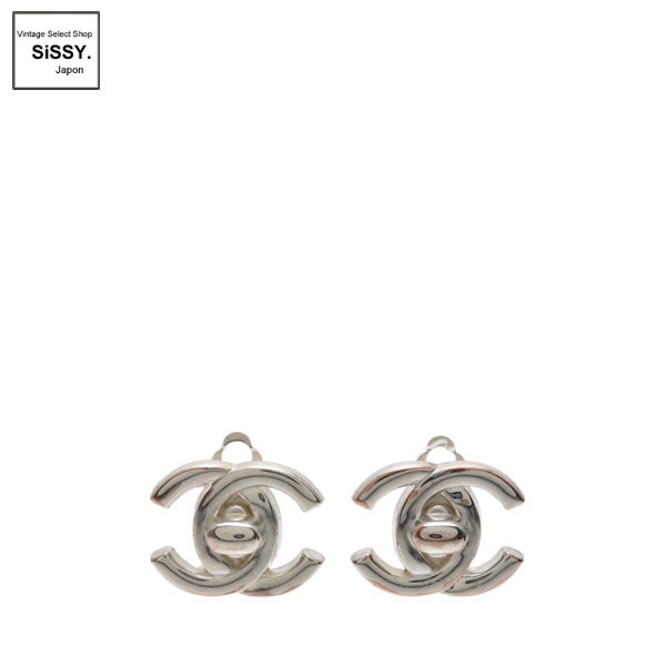 ■シャネル■ ココマーク ターンロック イヤリング シルバー 96P 【CHANEL】