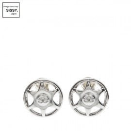 ■シャネル■ ココマーク イヤリング シルバー 97A ホイールモチーフ 【CHANEL】