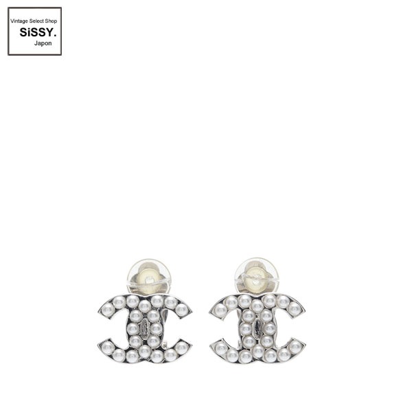 ■シャネル■ ココマーク イヤリング フェイクパール シルバー アイボリー 05V 【CHANEL】