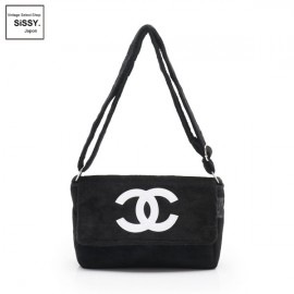 ■シャネル■ PRECISION プレシジョン ココマーク ショルダーバッグ パイル ブラック/ホワイト ノベルティ  【CHANEL】|バッグ