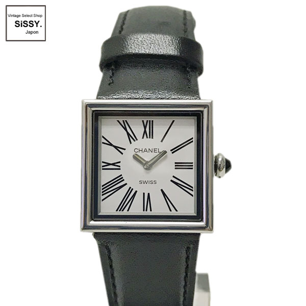 ■シャネル■ レディース 腕時計 マドモアゼル 白文字盤 SS ｘ 新品革ベルト交換済み 【CHANEL】