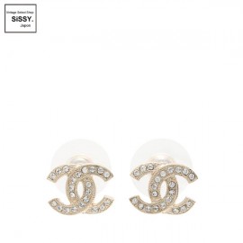 ■シャネル■ ココマーク ピアス ラインストーン ゴールド F18V 【CHANEL】|アクセサリー