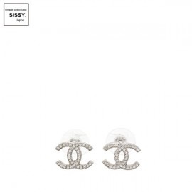 ■シャネル■ ココマーク ピアス ラインストーン シルバー A13A 【CHANEL】|アクセサリー