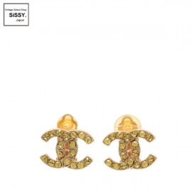 ■シャネル■ ココマーク イヤリング ラインストーン ゴールド イエロー 05A 【CHANEL】|アクセサリー