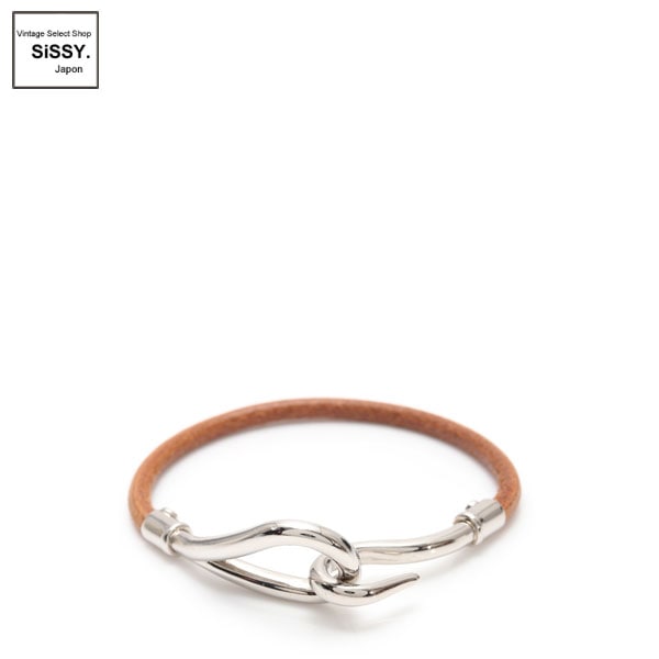 ■エルメス■ ジャンボブレス ブレスレット レザー ブラウン シルバー シルバー金具 【HERMES】