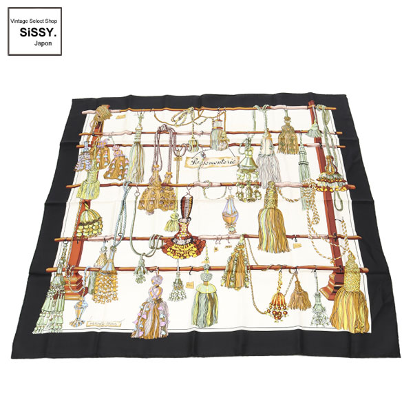 ■エルメス■ スカーフ カレ90「Passementerie」 シルク アイボリー マルチカラー【HERMES】