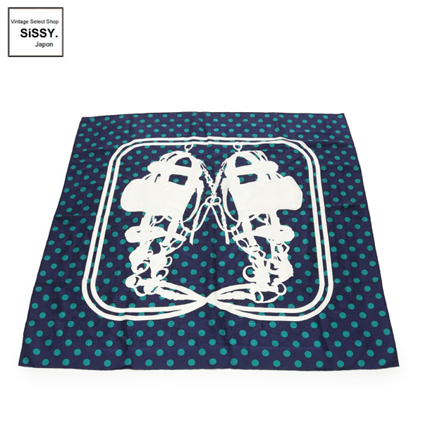 ■エルメス■ スカーフ カレ90「Cavalcadour Brides de Gala a Pois」 スカーフ シルク ネイビー ホワイト グリーン 【HERMES】