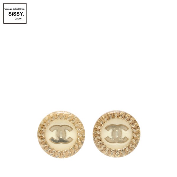 ■シャネル■ ココマーク ピアス アイボリー ゴールド サークル 09P 【CHANEL】