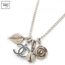 ■シャネル■ ココマーク カメリア ネックレス シルバー ブラック 05A 【CHANEL】|アクセサリー