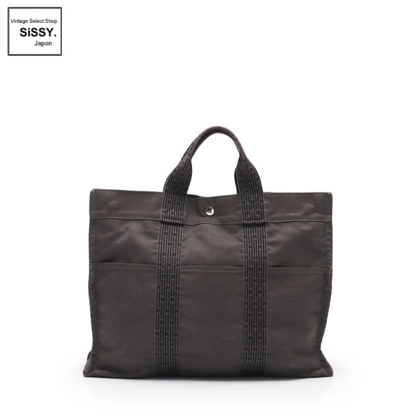■エルメス■ エールラインMM トートバッグ ナイロンキャンバス グレー 【HERMES】