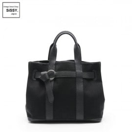 ■エルメス■ プティットサンチュールMM トートバッグ キャンバス レザー ブラック □P刻印 【HERMES】|バッグ