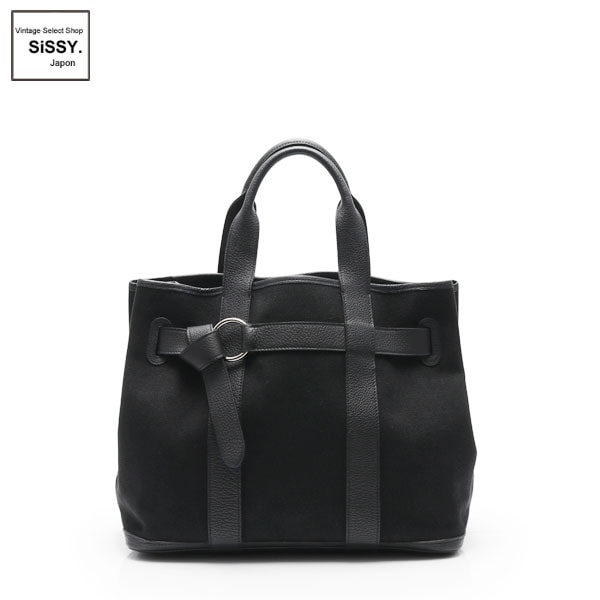 ■エルメス■ プティットサンチュールMM トートバッグ キャンバス レザー ブラック □P刻印 【HERMES】