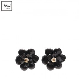 ■シャネル■ カメリア ココマーク イヤリング ラインストーン ゴールド ブラック 02A 【CHANEL】|アクセサリー