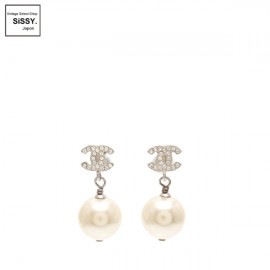 ■シャネル■ ココマーク ピアス ラインストーン フェイクパール シルバー A16V 【CHANEL】|アクセサリー