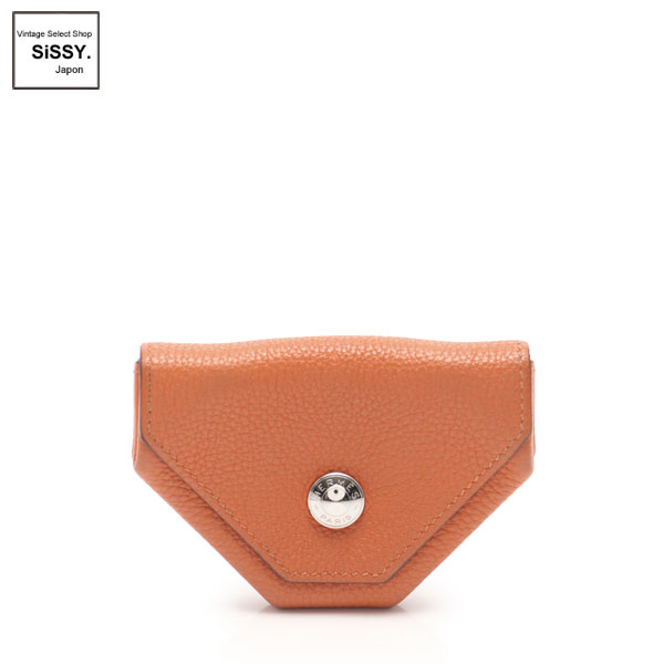 ■エルメス■ ルヴァンキャトル コインケース トゴ オレンジ系 □J刻印 シルバー金具 【HERMES】