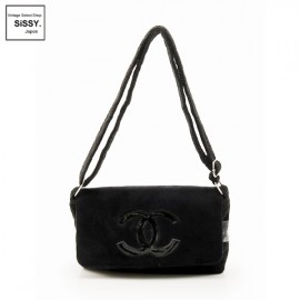 ■シャネル■ PRECISION プレシジョン ココマーク ショルダーバッグ パイル ブラック ノベルティ  【CHANEL】