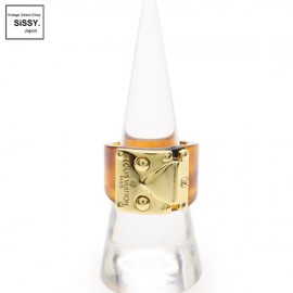 ■ルイヴィトン■ バーグ ロックミー リング 指輪 べっ甲柄 ブラウン ブラック ゴールド L（約16号） M65203 【LOUIS VUITTON】