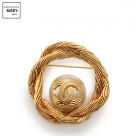 ■シャネル■ ココマーク ブローチ フェイクパール ゴールド アイボリー 94A 【CHANEL】|アクセサリー