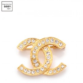 ■シャネル■ ココマーク ブローチ ラインストーン ゴールド ヴィンテージ 【CHANEL】