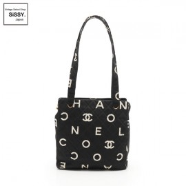■シャネル■ ショルダーバッグ ロゴ キャンバス ブラック  【CHANEL】
