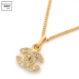 ■シャネル■ ココマーク ネックレス ラインストーン ゴールド 【CHANEL】
