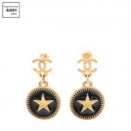 ■シャネル■ ココマーク ピアス ゴールド ブラック 01P 【CHANEL】